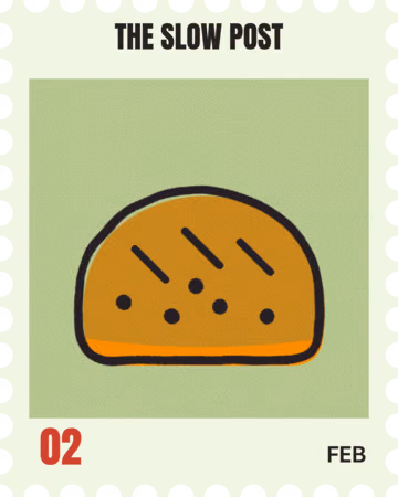 The Slow Post's stamp for February: a loaf of bread