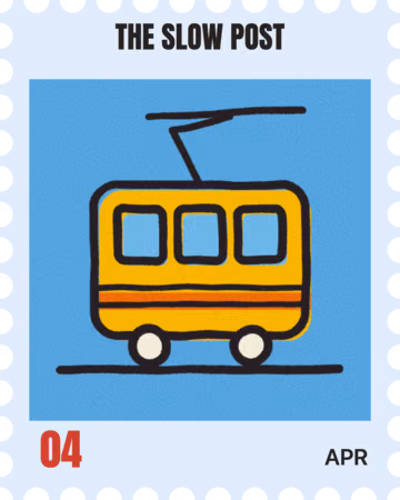 The Slow Post's stamp for April: a tram