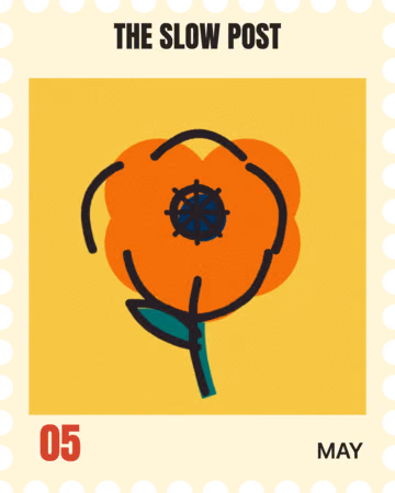 The Slow Post's stamp for May: a poppy