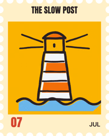 The Slow Post's stamp for July: a lighthouse