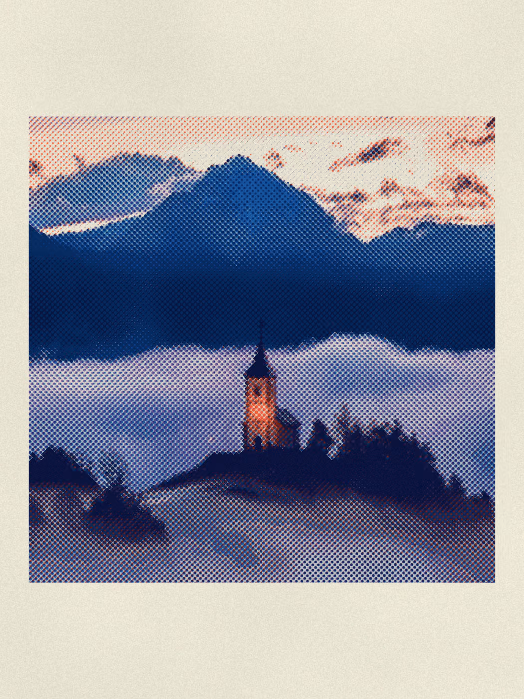 Church of St. Primus and Felician: the print, 4 inks on grey stock