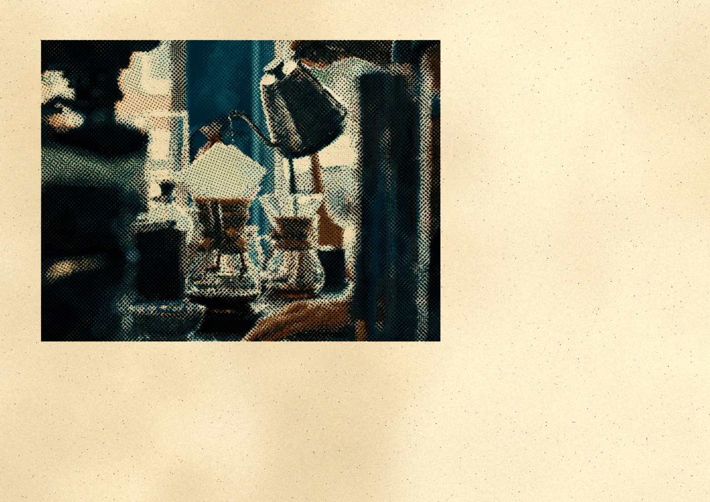 Hand Drip Coffee: the print, 5 inks on aged stock